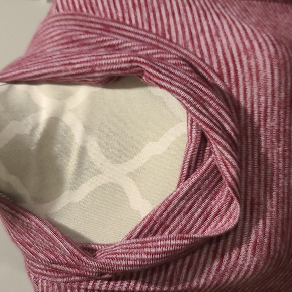 Rickis cowl neck striped long sleeve with sheer trim on hem - Picture 2 of 7